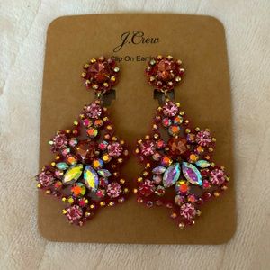 JCrew Pink Lucite Crystal Earrings NWT
